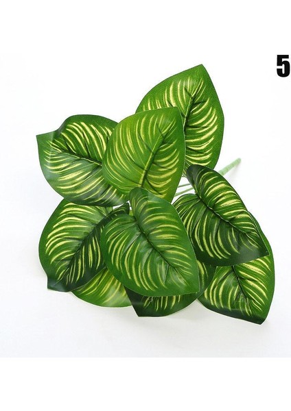 Yapay Çiçek Demet Difenbahya Sarı Çizgili 12DAL 55CM Salon Çiçeği Yapay Bitki