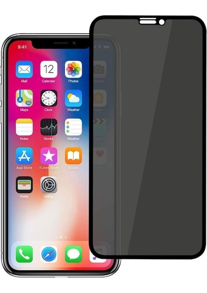 Apple iPhone Xs 5.8 ​​​​​​​​​​​​hayalet Rika Privacy Temperli Cam Ekran Koruyucu