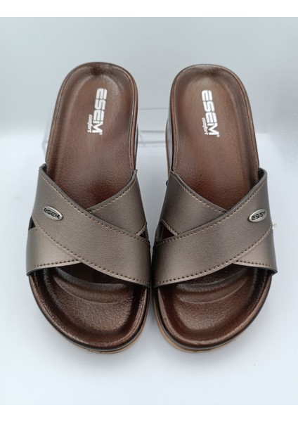 Kadın Dolgu Topuk Çapraz Bantlı Rahat Taban Terlik modelleri