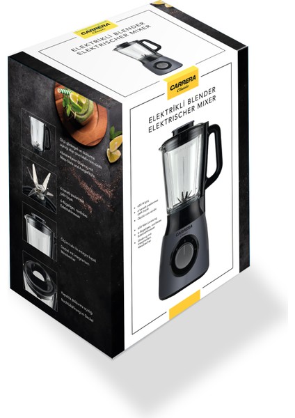 Germany Cam Sürahi Smoothie Blender 1.5 L- Paslanmaz 6'lü Çelik Bıçak - Buz Kırıcı Özellikli