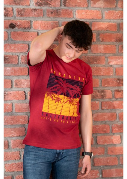Fbı Jeans Desenli Slimfit Pamuklu Erkek T-Shirt