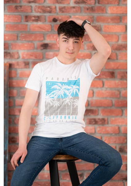 Fbı Jeans Desenli Slimfit Pamuklu Erkek T-Shirt