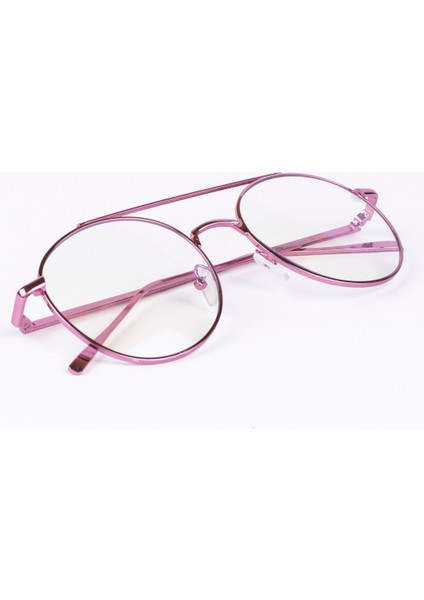 Pembe Metal Oval Mavi Işık Korumalı Bilgisayar Ekran Gözlüğü modelleri