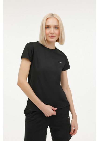 W-SN230 BASIC PES C NECK Siyah Kadın Kısa Kol T-Shirt