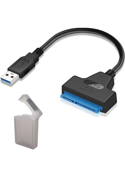 USB 3.0 To 2.5 Inç Sata Çevirici Kablo HDD SSD Harddisk Kablosu - Veri Kurtarma + Koruma Kutusu