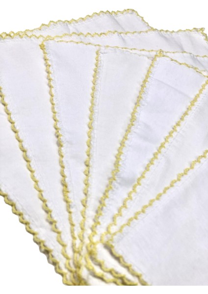 Bebek Pamuklu Ağız ve Yüz Temizleme Mendili Nostalji Oyalı ( 7'li 22*22 cm ) modelleri