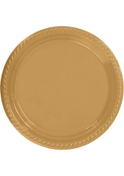 Gold Plastik Tabak 22 cm 25LI (Clz)