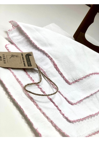 Çift Katlı Nostalji Oyalı Pamuklu 5'li Kutulu Bebek Bakım Mendili (22X22 Cm)