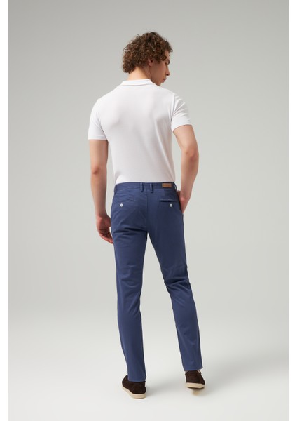 Slim Fit Indigo Düz Chino Pantolon 0HCC3T405323M fırsatları