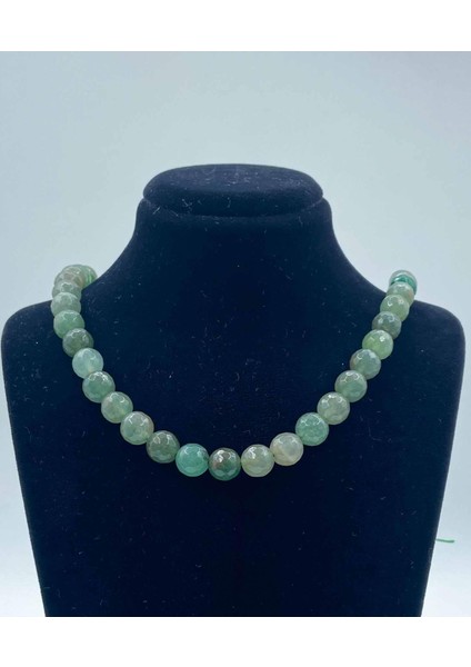 Akik Doğal Taş Kolye 8 mm Faset Kesim