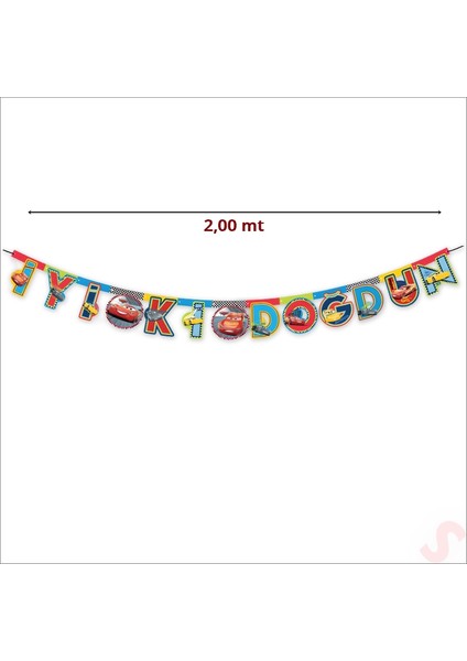 Cars 3, Iyiki Doğdun Yazı - 2 mt fiyatları