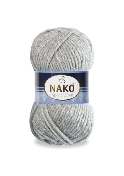Sport Wool 195 5 Adet Eşarp Bere Panço Hırka Iplikleri Açık Gri
