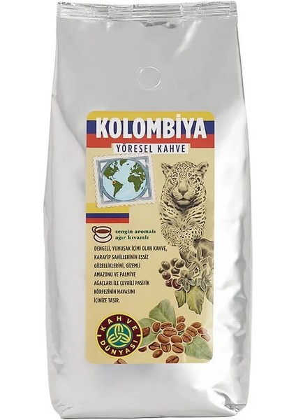Kolombiya Yöresel Filtre Kahve Çekirdek 2 Adet 1kg