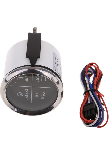 2 "4 LED Alarm Göstergesi Volt Yağ Temp Chk Eng Göstergesi 800-00256 Siyah Krom (Yurt Dışından) modelleri