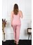 Kadın Büyük Beden Pudra Ip Askılı Pijama Takım 202195 5
