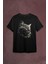 Bıyıklı Kedi Minimal Çizim 3D Efektli Realist Sepya Siyah Baskılı Tişört T-Shirt 1