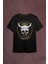 Viking Skull With Circle Of Stars Longship Kuru Kafa Baskılı Tişört T-Shirt 1