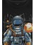 Uzay Gemisinde Yolculuk Eden Astronot Cosmos Göktaşı Baskılı Tişört T-Shirt 2