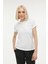 W-SN230 Basıc Pes C Neck Beyaz Kadın Kısa Kol T-Shirt 1