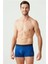 Baskılı Pamuklu & Likralı Erkek Boxer 3'lü Set Lacivert 80307 2