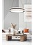 Ledmi Lighting Geniş Model Tek Halkalı Siyah LED Avize, 3 Renk Aydınlatmalı, Kumandalı Modern Avize, Salon Avizesi 3