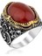 Bordo Taşlı 925 Ayar Gümüş Vav Model Yüzük 1
