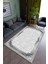 Salon Halısı Modern Metalik Gri Gri Yolluk Kaymaz Yuvarlak Oval Kesme Ince Yıkanabilir Halı 1