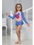 Sevimli Uğurböceği Desenli Güneş Korumalı Uzun Kol Crop Üst Mini Etek Altı Fırfırlı Bikini Takımı 1