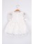 Beyaz Kısa Kollu Papatya Tüllü Kız Çocuk Elbise - Hillary 4