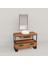 Aves Ahşap Çekmeceli Banyo Dolabı 40*130*76 Açık Ceviz 1