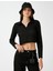 Koton Crop Tişört Polo Yaka Uzun Kollu 3