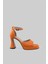 Tek Bantlı Kalın Platform Topuklu Ayakkabı Turuncu10 3