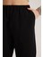 Siyah Keten Karışımlı Jogger Pantolon 2