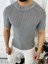 Örme Triko Tişört Kısa Kollu Triko Slim Fit Dar Kesim T-Shirt 1