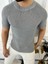 Örme Triko Tişört Kısa Kollu Triko Slim Fit Dar Kesim T-Shirt 4