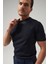 Twn Slim Fit Lacivert Düz Örgü T-Shirt 0EF069421003M 2