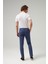 Slim Fit Indigo Düz Chino Pantolon 0HCC3T405323M 4