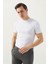 Slim Fit Beyaz Düz Örgü T-Shirt 0EF069421003M 2