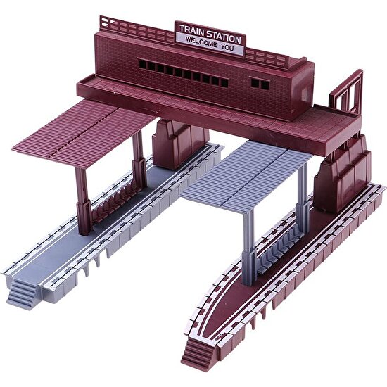 Jurnish Ho Ölçekli Yolcu Istasyonu 2 Platform Tren Bina Diorama Manzarası (Yurt Dışından)