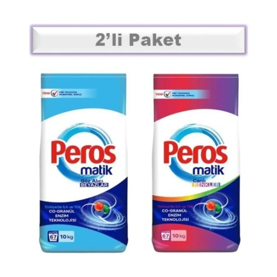 Peros Matik Toz Deterjan 10 Kg 2'li Paket Fiyatı