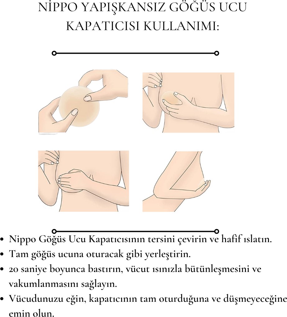 Nippo Yapışkansız Göğüs Ucu Kapatıcı Nude Renkli Standart Beden Düz Desenli Kadınlar İçin görsel 3