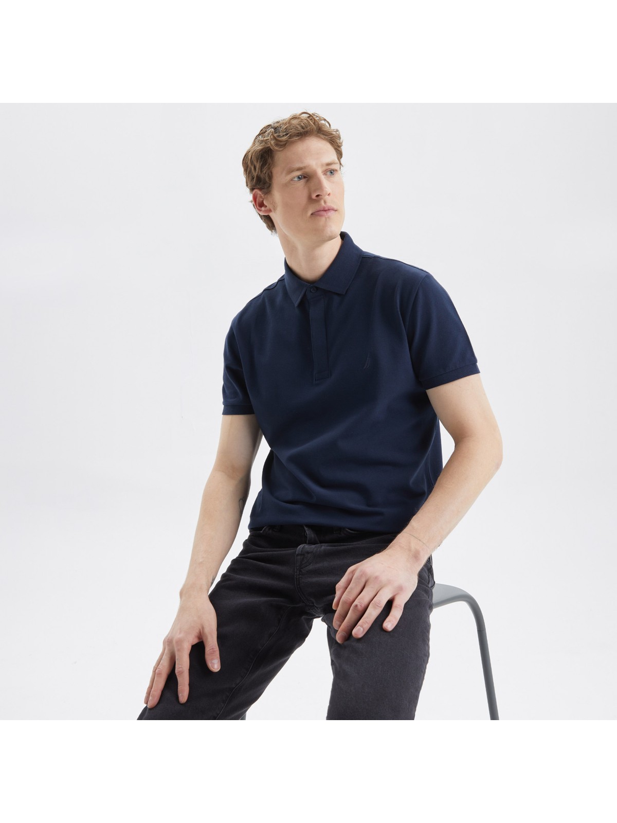 Nautica Erkek Lacivert Slim Fit Kısa Kollu Polo Yaka T-Shirt K35062T.4NV