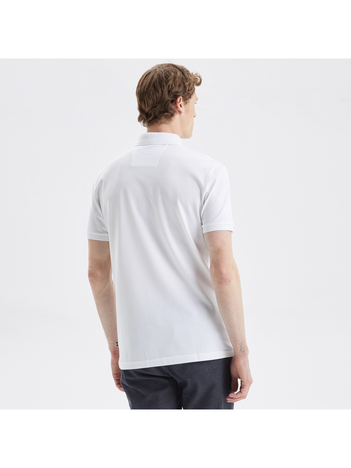 Nautica Erkek Beyaz Slim Fit Kısa Kollu Polo Yaka T-Shirt K35062T.1BW - Görsel 2