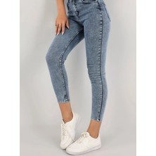 Geenz Siyah Yüksek Bel Dar Paça Skinny Power Likralı Kot Pantalon