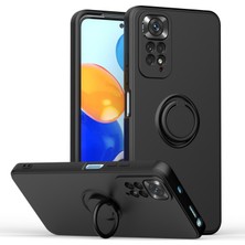 Eabhulie Xiaomi Redmi Note 11 / Note 11S Için Ince Silikon Yüzük Stand Telefon Kılıfı - Siyah (Yurt Dışından)