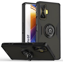 Eabhulie Xiaomi Redmi K50 Gaming Için Yüzük Stand Mat Sert Silikon Telefon Kılıfı - Siyah (Yurt Dışından)