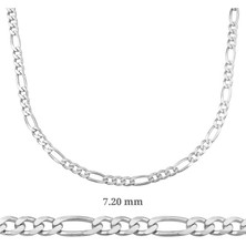 Stil Love 7.20 mm Gümüş Figaro Zincir - 200 Mikron
