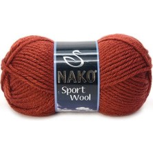 Nako Sport Wool 4409 5 Adet Eşarp Bere Panço Hırka Iplikleri Kiremit