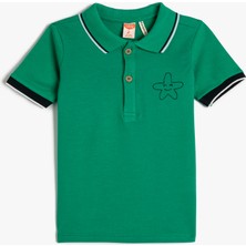 Koton Polo Tişört Kısa Kollu İşleme Detaylı Pamuklu