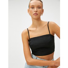 Koton Keten Karışımlı Crop Bluz